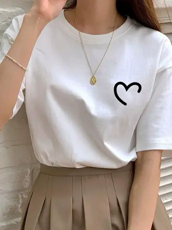 情侣装欧货仿棉短袖t恤女夏季2023新款美式复古时尚气质洋气上衣图片