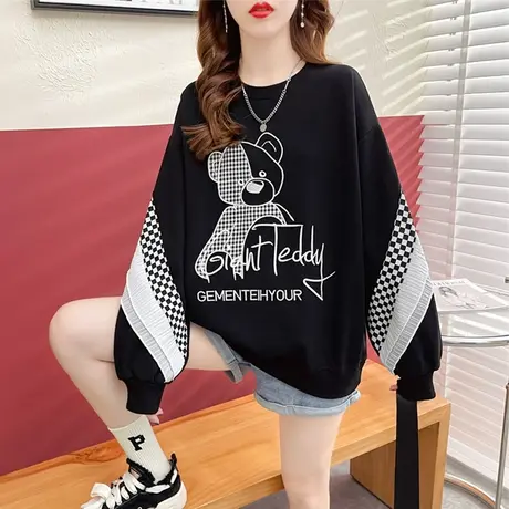 设计感小众卫衣女春秋韩版宽松bf慵懒风ins薄款oversize上衣外套商品大图