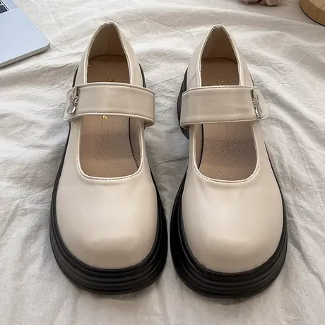 黑色小皮鞋女2023新款春秋配裙子甜酷玛丽珍鞋厚底日系jk制服单鞋图片