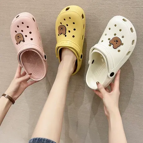 2023新款可爱洞洞鞋女ins潮外穿包头防滑护士时尚凉拖鞋夏沙滩鞋商品大图