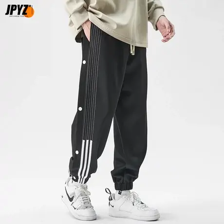 【换购】男生休闲裤直筒宽松排扣加绒裤子春秋束脚潮百搭潮牌卫裤商品大图