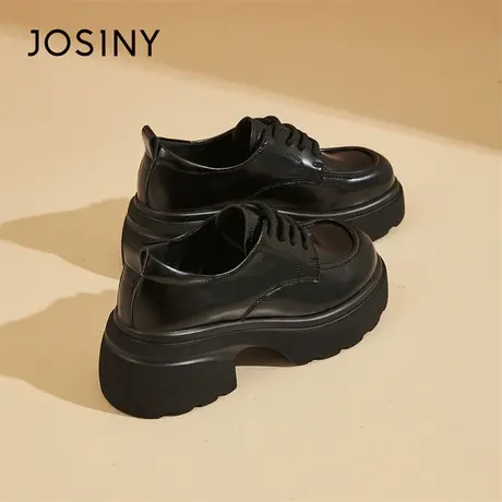 Josiny/卓诗尼厚底乐福鞋女2024新款春季小个子增高女鞋松糕单鞋商品大图