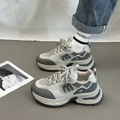 鞋子女2024新款爆款春秋网红超火运动老爹鞋女厚底百搭小众显脚小商品大图