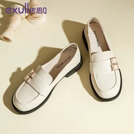 exull/依思Q2024春季新款女单鞋学院风扣带一脚蹬潮流女乐福鞋商品大图