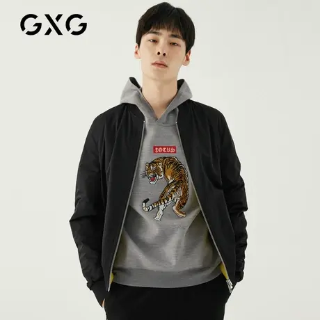GXG男装 秋季棒球领保暖黑色短款棉服男#GA107199G商品大图