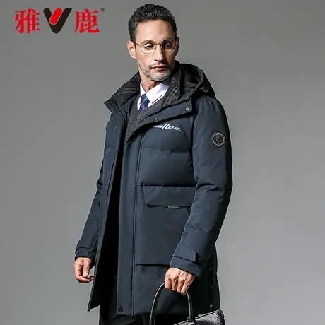 雅鹿中老年羽绒服男装爸爸冬装中长款加厚新款保暖冬季男士外套A图片