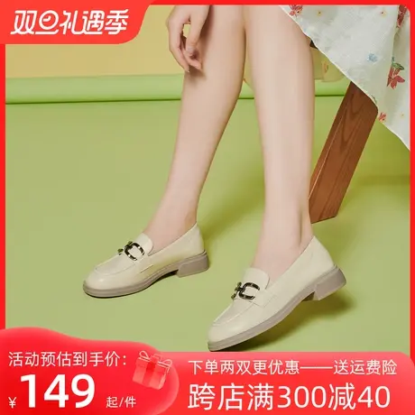 戈美其英伦风厚底小皮鞋女2023新款春夏百搭黑色jk单鞋松糕乐福鞋图片