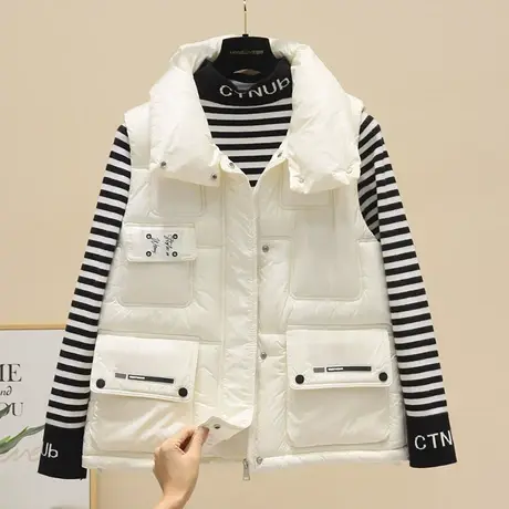 爆款马甲女短款坎肩秋冬新款欧版宽松时尚百搭外穿背心外套马夹潮商品大图