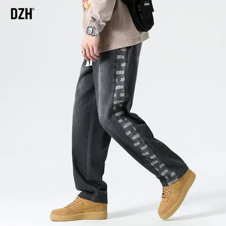 男士黑色牛仔裤男直筒宽松美式高街裤子春夏款休闲裤2023新款男裤商品大图