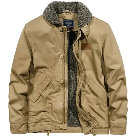 VIP棉服男2023新款冬季羊羔绒外套加厚工装棉衣日系复古保暖棉袄商品大图