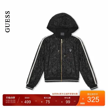 GUESS女士运动休闲满天星亮片短外套-V4BQ19KCI90图片