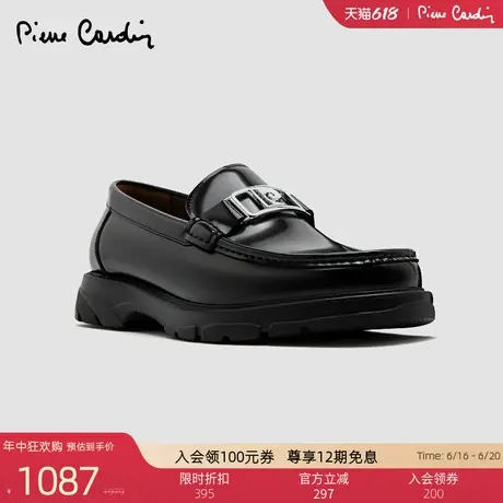Pierre Cardin/皮尔卡丹25男鞋开边珠牛皮饰扣休闲乐福鞋真皮轻底商品大图