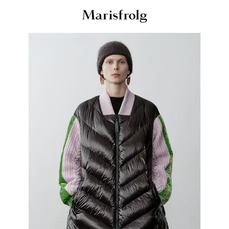 【商场同款】玛丝菲尔2023年冬季新款美利奴羊毛黑色薄款针织衫商品大图