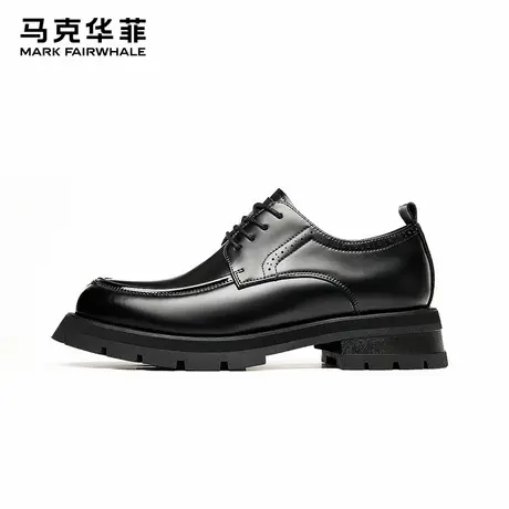 马克华菲皮鞋男士冬季正装增高新郎皮鞋2025新款真皮厚底休闲比鞋商品大图