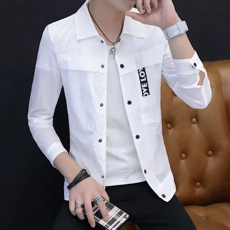 青少年夏季外套男士防晒衣薄款透气男装韩版潮流帅气个性夏天衣服商品大图