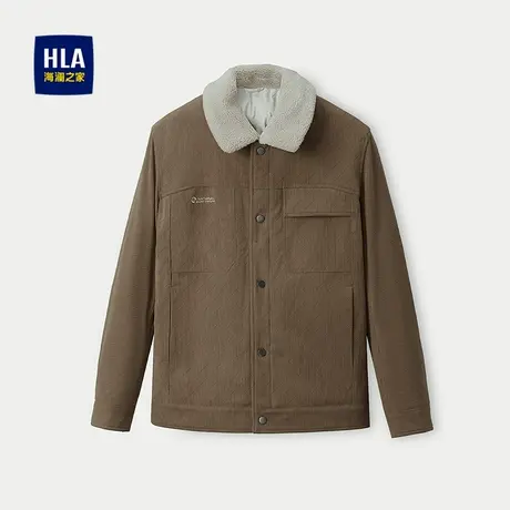 HLA/海澜之家灯芯绒夹克2025秋冬新款翻领挺括有型时尚保暖外套男图片