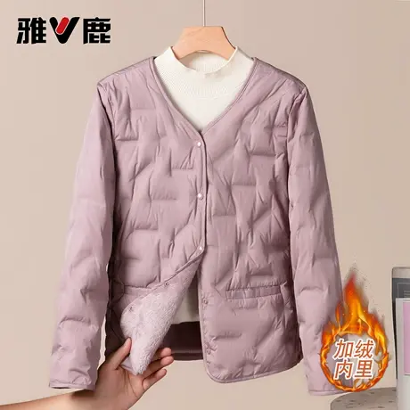 yaloo/雅鹿加绒羽绒内胆羽绒服女款2025秋冬修身保暖内外可穿图片