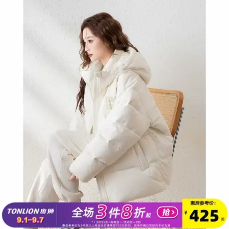 唐狮2024冬季新款羽绒服女连帽短款加厚保暖面包服学生外套潮ql商品大图