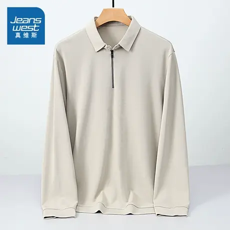 LR真维斯男装休闲宽松POLO衫 2025秋季新品 轻商务翻领男士上衣商品大图