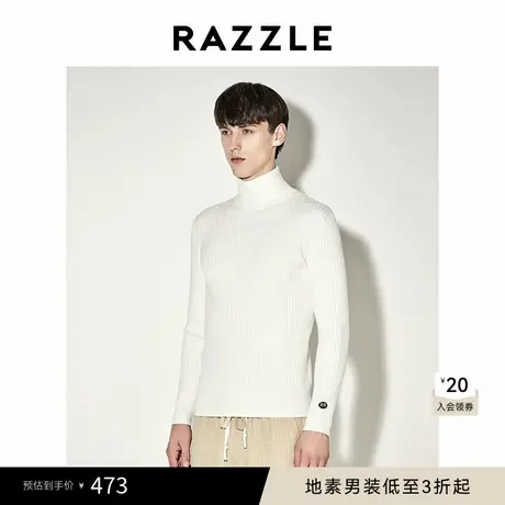 RAZZLE 地素男装长袖毛衣冬季白色高领打底毛衫商品大图