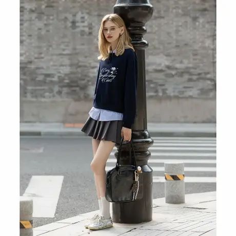 【史努比联名款】唐狮秋冬女士卫衣针织polo领洋气卡通TMTA图片