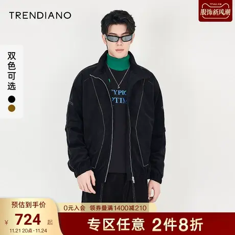 TRENDIANO官方男装冬季新款宽松棉衣外套男棉服图片