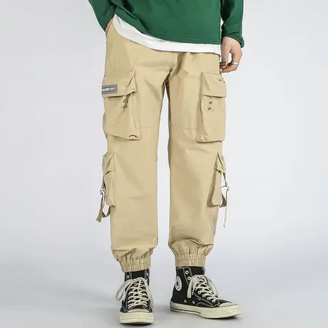 休闲裤男夏季多口袋长裤肥佬加肥加大码运动裤直筒宽松工装束脚裤商品大图