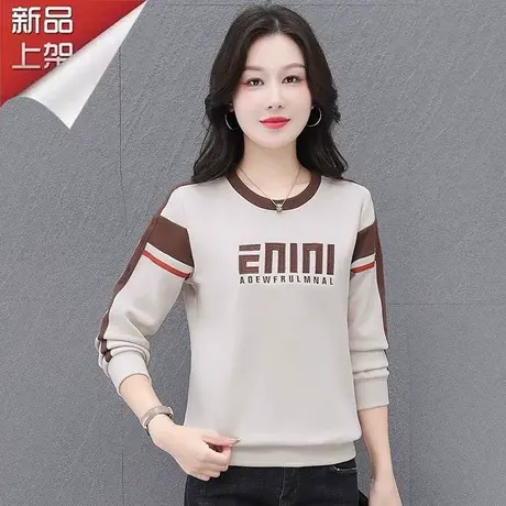 恋上17号圆领卫衣女2023新款春秋宽松显瘦百搭秋时尚圆领休闲上衣图片