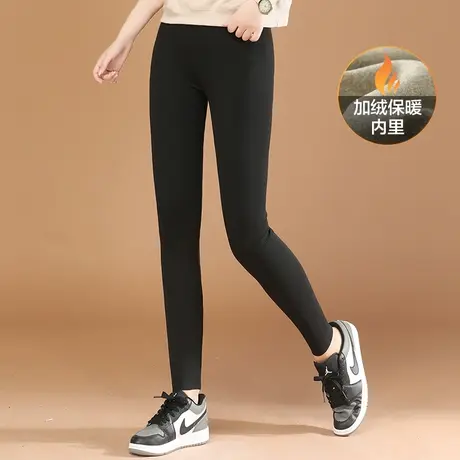 韩潮袭人防寒保暖裤女士打底休闲裤冬季新款高腰加绒加厚鲨鱼裤图片