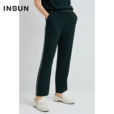 INSUN恩裳线上专选夏季撞色休闲百搭休闲裤图片