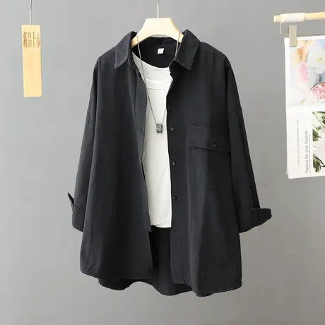 早秋冬季百搭衬衣衬衫外套女装2024新款小个子设计感小众长袖上衣商品大图