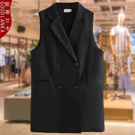 中年胖mm显瘦西装马甲外套2022年秋装新款长款百搭大码马夹200斤图片