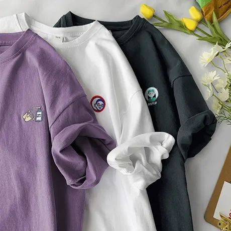 2024年夏季新款女装别致设计感小众大码上衣潮牌宽松短袖白色t恤商品大图