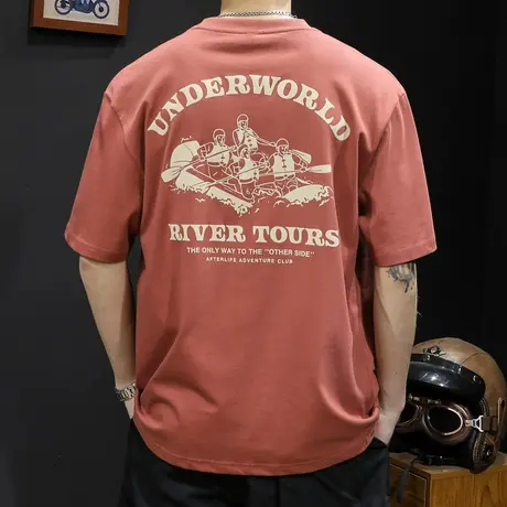 短袖t恤男士宽松大码潮牌男款衣服纯棉男装重磅体恤夏季2024新款商品大图