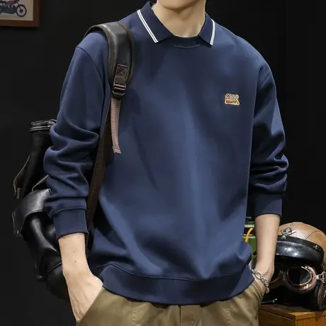 潮牌卫衣男春秋款男款重磅圆领衣服春季2024新款长袖宽松大码美式图片