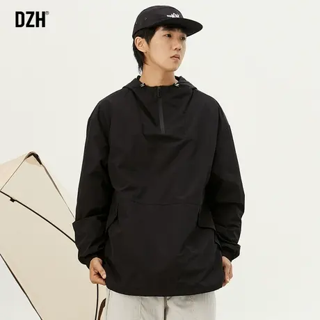 男士黑色户外冲锋衣半拉链外套男春秋潮牌男装爬山穿搭登山服秋装商品大图