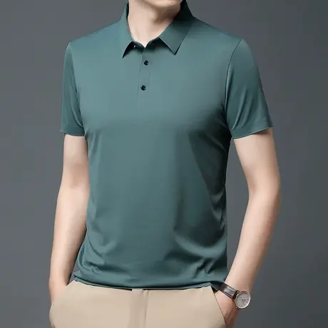 2023年夏季高级感男女同款潮流衣服新款短袖t恤男高端polo衫翻领图片