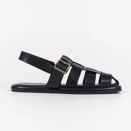 凉鞋女2023年新款韩版时尚复古镂空包头编织半拖鞋平底罗马鞋透气图片