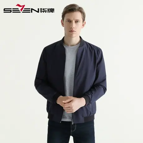 柒牌男装清仓夹克休闲男士外套棒球领商务茄克修身弹力青年上衣潮商品大图