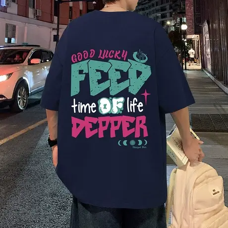 高街短袖T恤男夏季新款美式纯棉情侣体恤ins潮流男装上衣休闲半袖图片