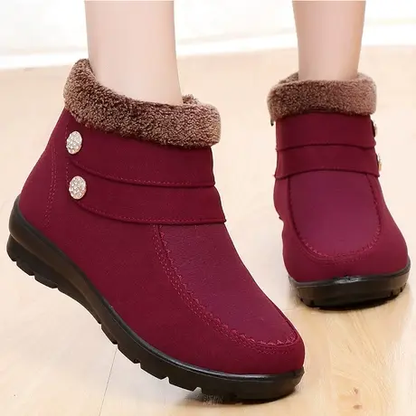 老年人棉鞋女加绒女士鞋2023冬季新款妈妈加厚雪地靴老北京保暖鞋商品大图