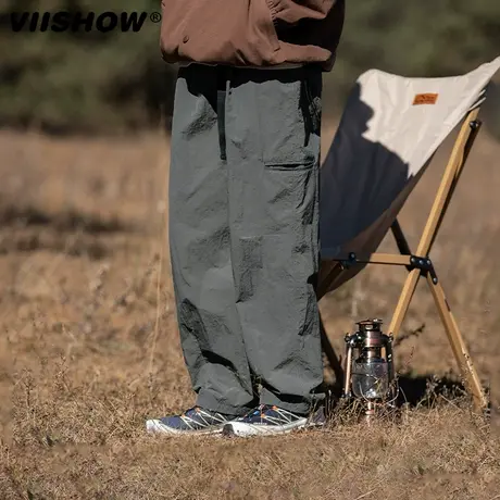 VIISHOW工装休闲长裤男春秋潮牌宽松裤子薄款山系伞兵直筒工装裤商品大图