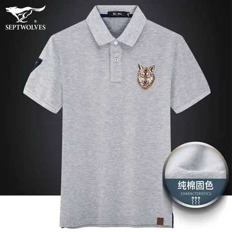 七匹狼狼族生活翻领T恤男士夏季简约舒适透气不易褪色短袖Polo衫商品大图