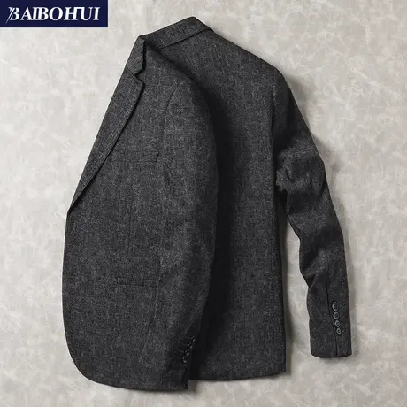呢子西装外套男修身秋冬新款韩版修身百搭休闲小西服男士单件上衣商品大图