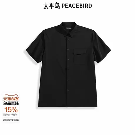 【商场同款】太平鸟男装衬衫25夏季新款提花短袖衬衣 B1CCF2402商品大图
