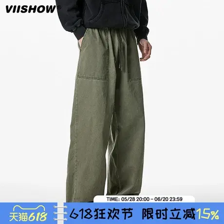 VIISHOW复古水洗牛仔裤男2025春季新款直筒阔腿裤青少年休闲长裤商品大图