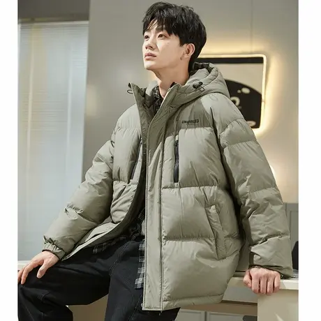 唐狮羽绒服男装90绒冬季新款连帽宽松加厚面包服短款保暖外套潮流商品大图
