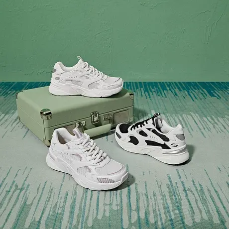 Skechers斯凯奇女鞋2025新款时尚运动鞋复古拼接透气休闲鞋117354商品大图