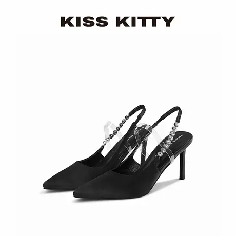 KISSKITTY时装凉鞋女夏季外穿新款尖头高跟鞋一字带后空女单鞋商品大图
