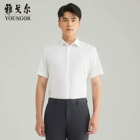 雅戈尔奥莱 商场同款男士短袖衬衫新款官方正品商务休闲短袖衬衫商品大图